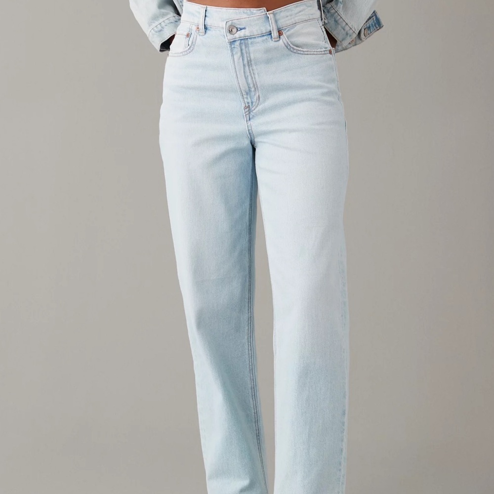 American Eagle Strigid Highest Waist Crossover Baggy Straight Jean